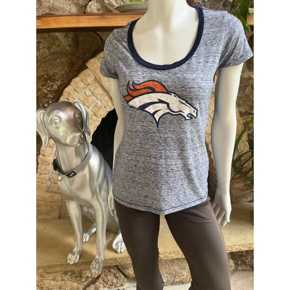 Touch by Alyssa Milano Denver Broncos Gray Short Sleeve Shirt Women's Size M - Picture 1 of 5
